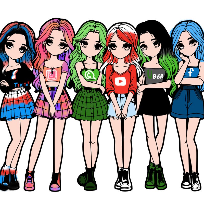 a group of girls realistic