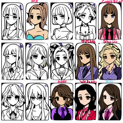 girls that look diffrent anime