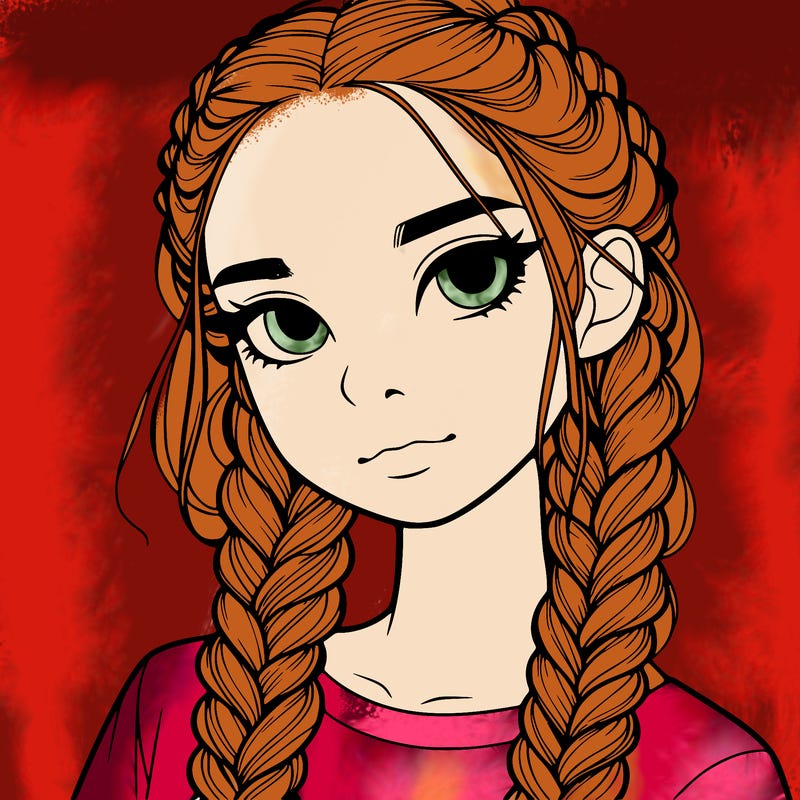 realistic girl with braids