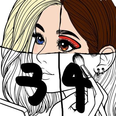 a realistic girl doing her makeup