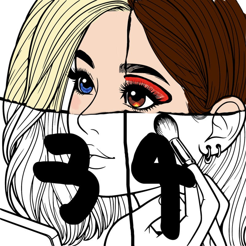 a realistic girl doing her makeup