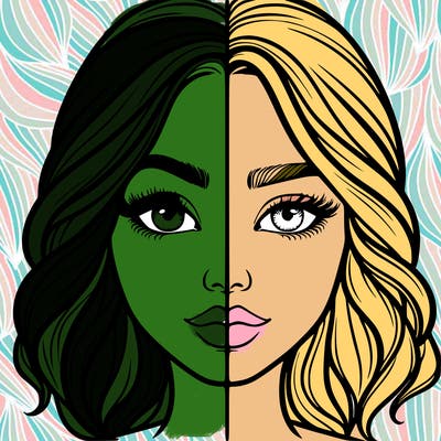 realistic girl split half