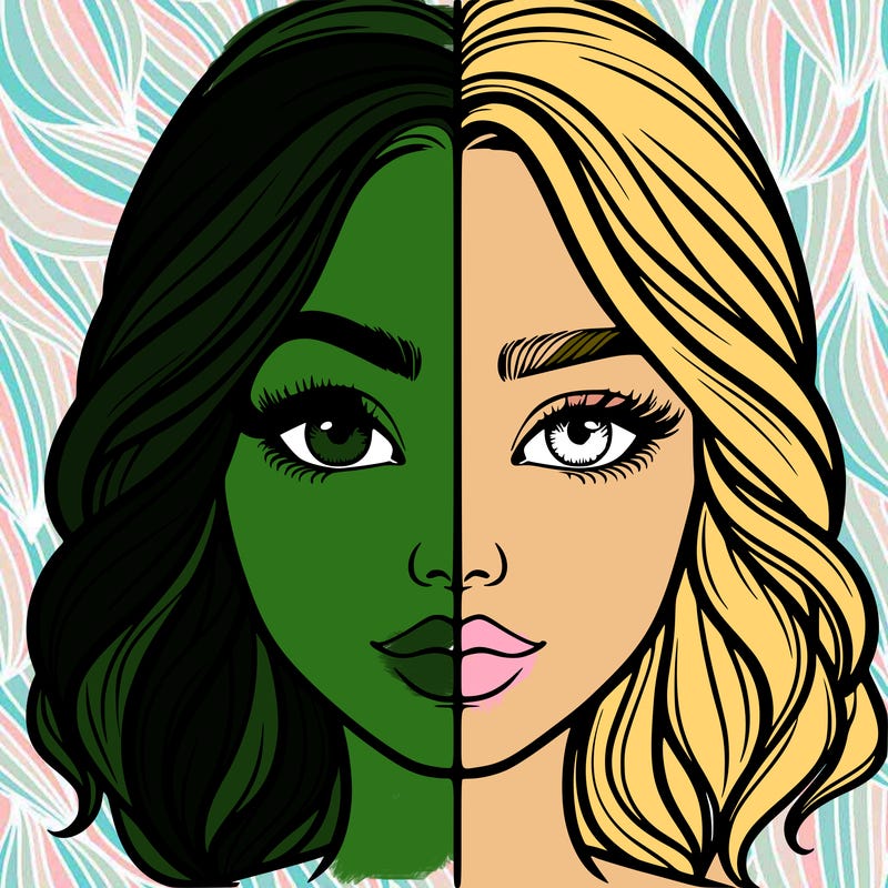 realistic girl split half