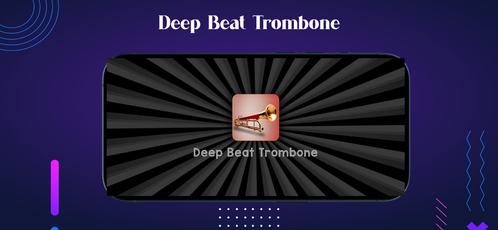 Deep Beat Trombone music app splash screen on a smartphone