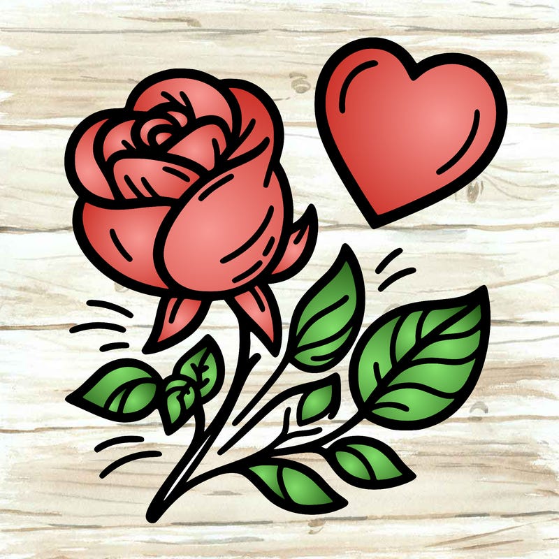 rose and heart