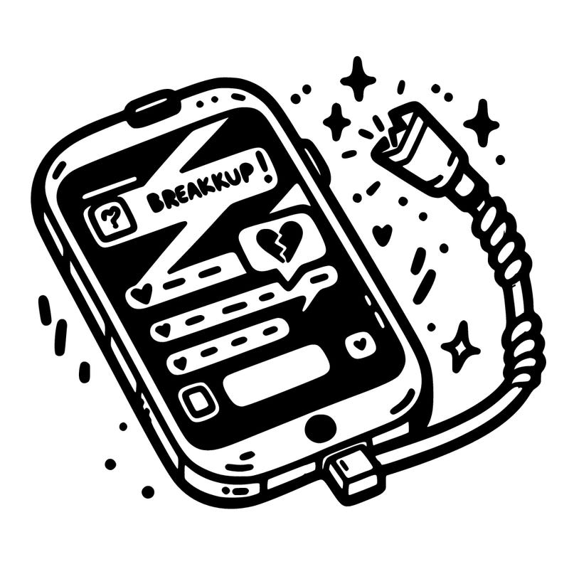 phone with breakup texts