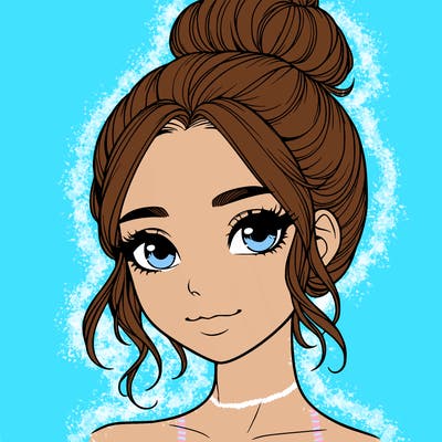 realistic pretty girl with hair in bun
