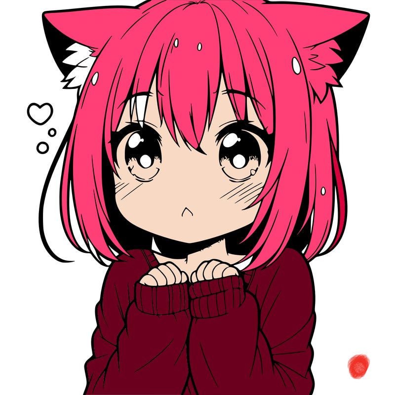 shy anime catgirl