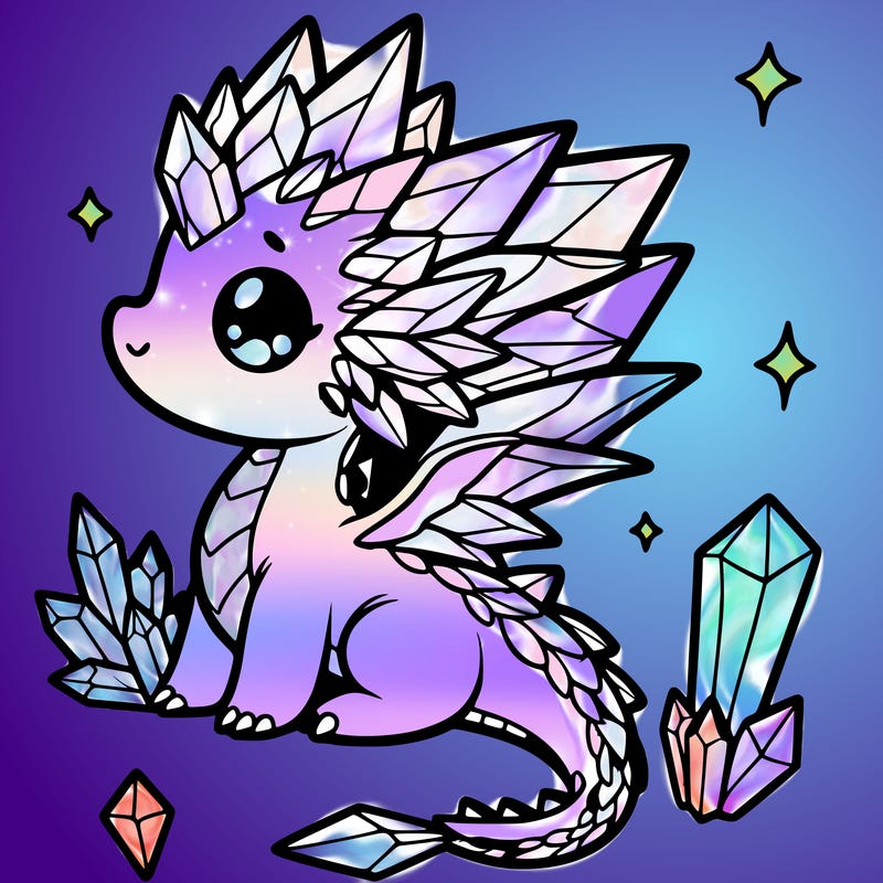 little cute crystal dragon