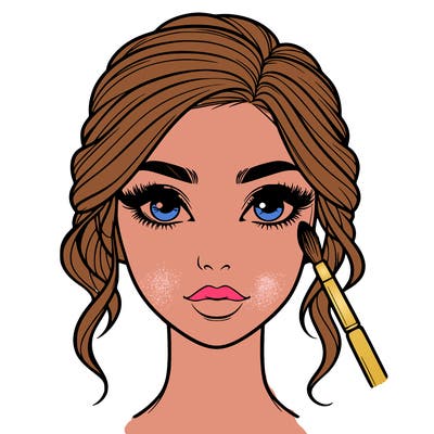 realistic person with makeup