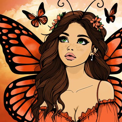 butterfly fairy realistic girl