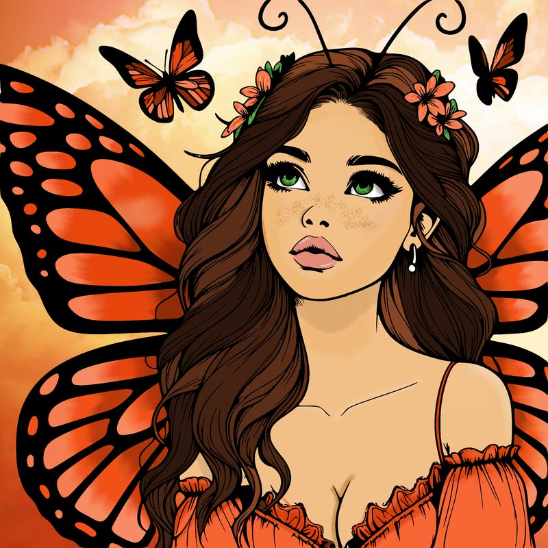 butterfly fairy realistic girl