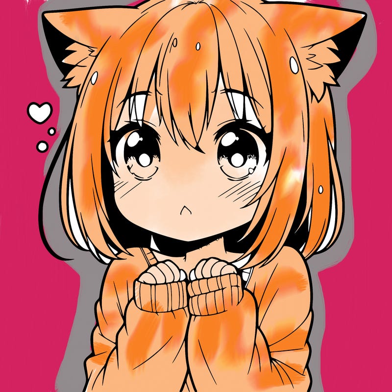 shy anime catgirl