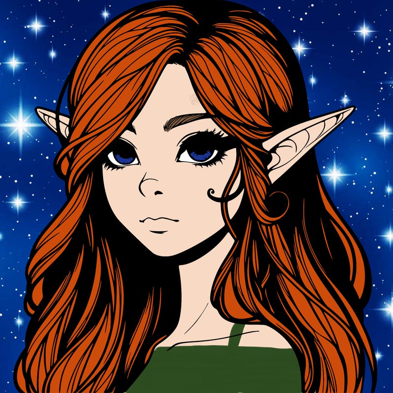 elf girl realistic dark fantasy