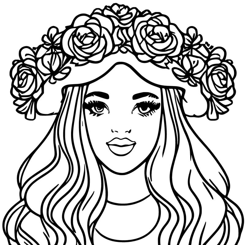 girl with flowers crown