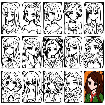 girls that look diffrent anime