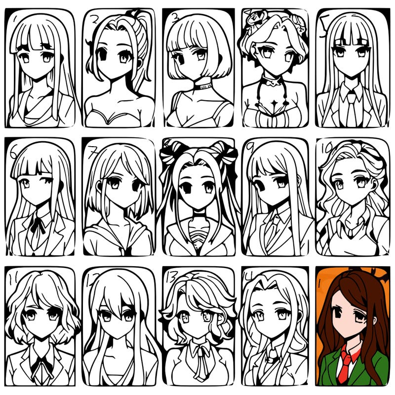 girls that look diffrent anime