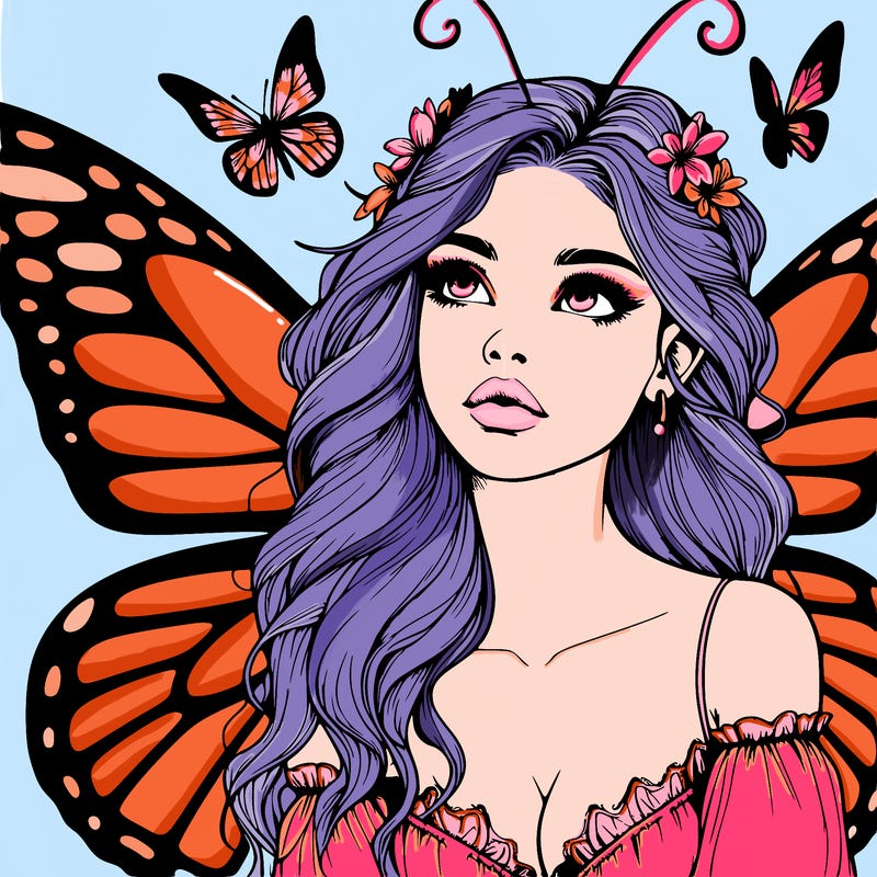 butterfly fairy realistic girl