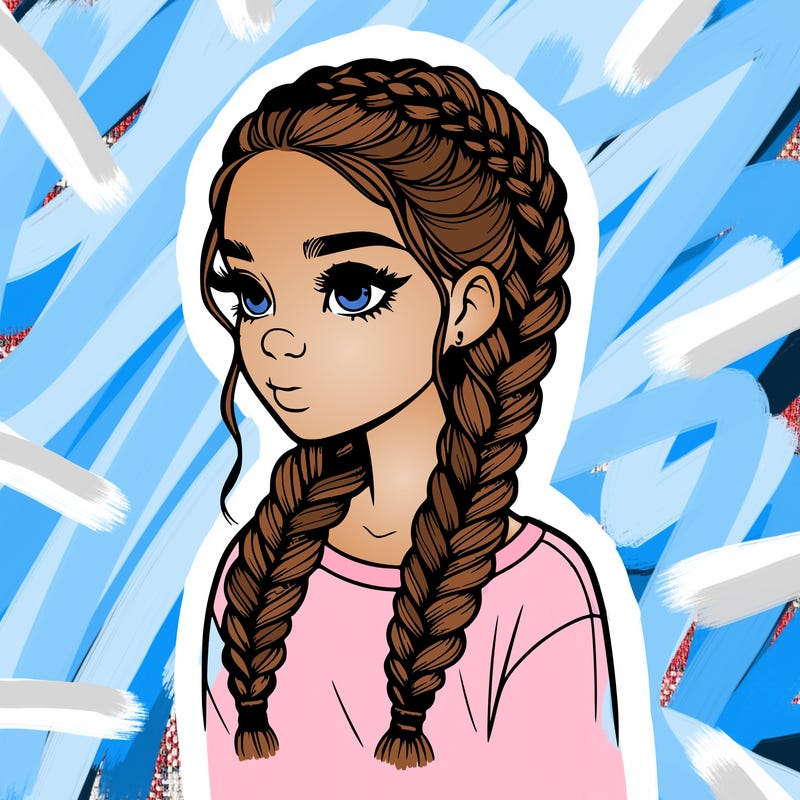 realistic girl with braids