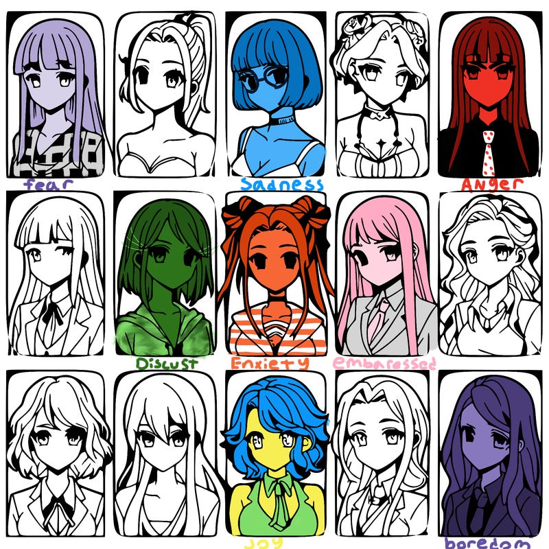 girls that look diffrent anime