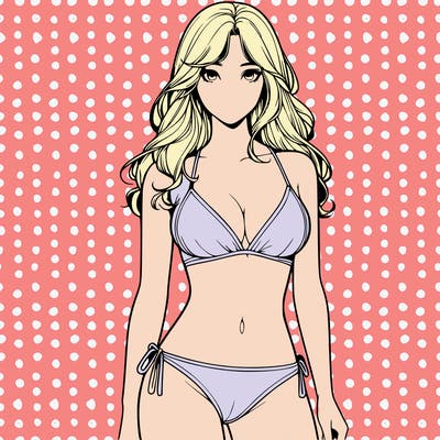 realistic girl with a revealing swimsuit