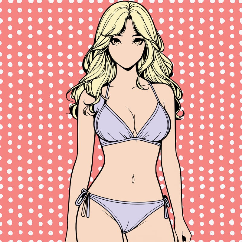 realistic girl with a revealing swimsuit