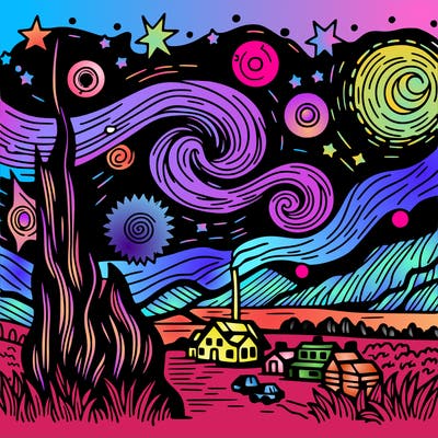 starry night van gogh realistic