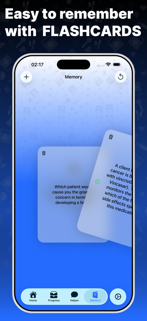 NCLEX Review and Prep 2026 mobile app flashcards study screen