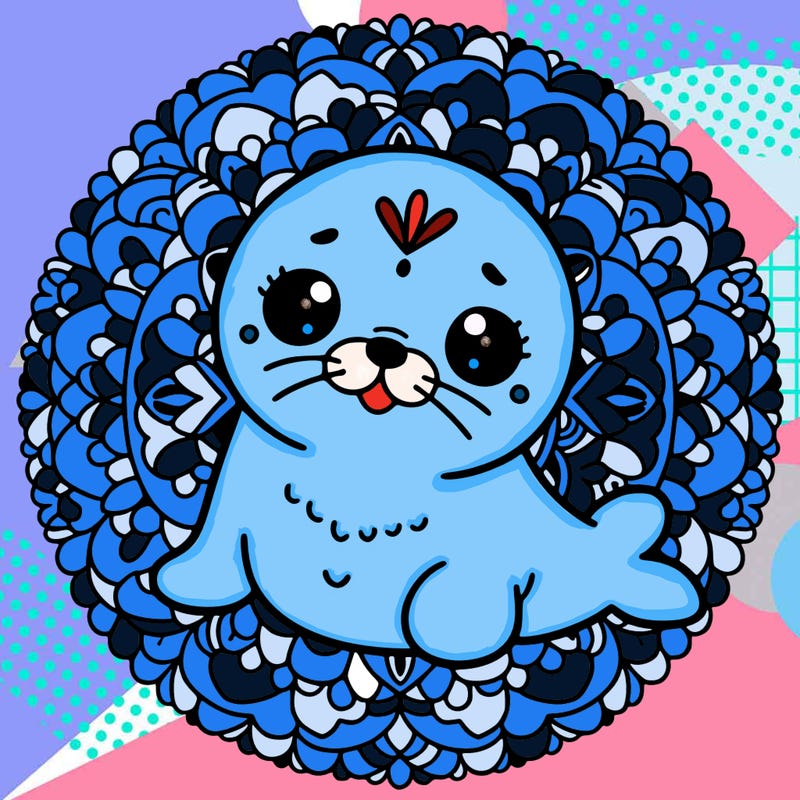 a cute baby seal mandala