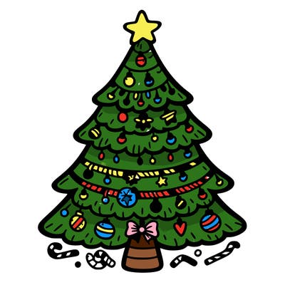 christmas tree with lots of details