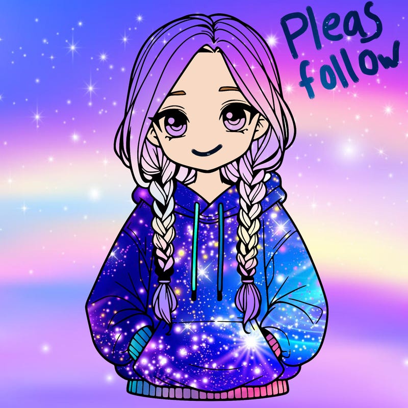 a realistic girl with a oversized hoodie and she has braids