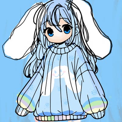 girl with large sweater anime