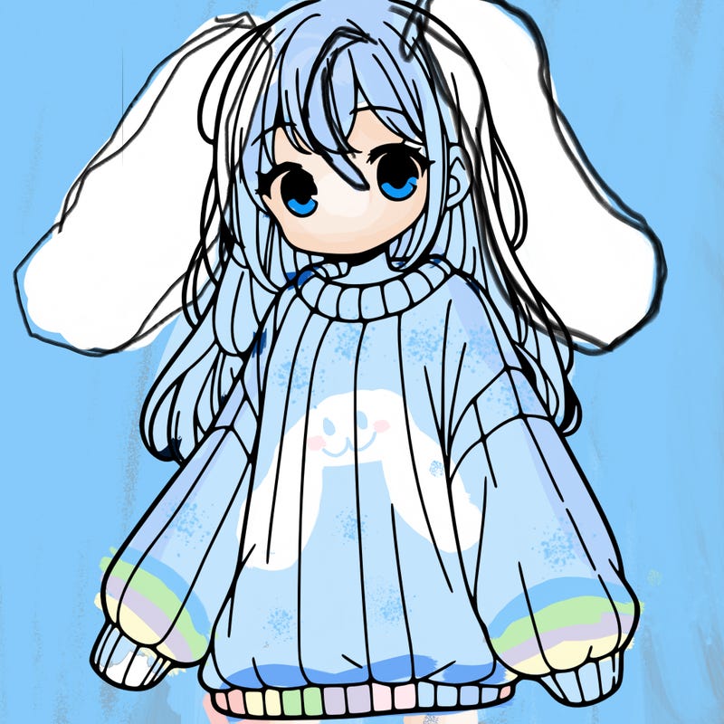 girl with large sweater anime