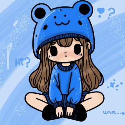 a girl wearing a frog hat and some frog socks