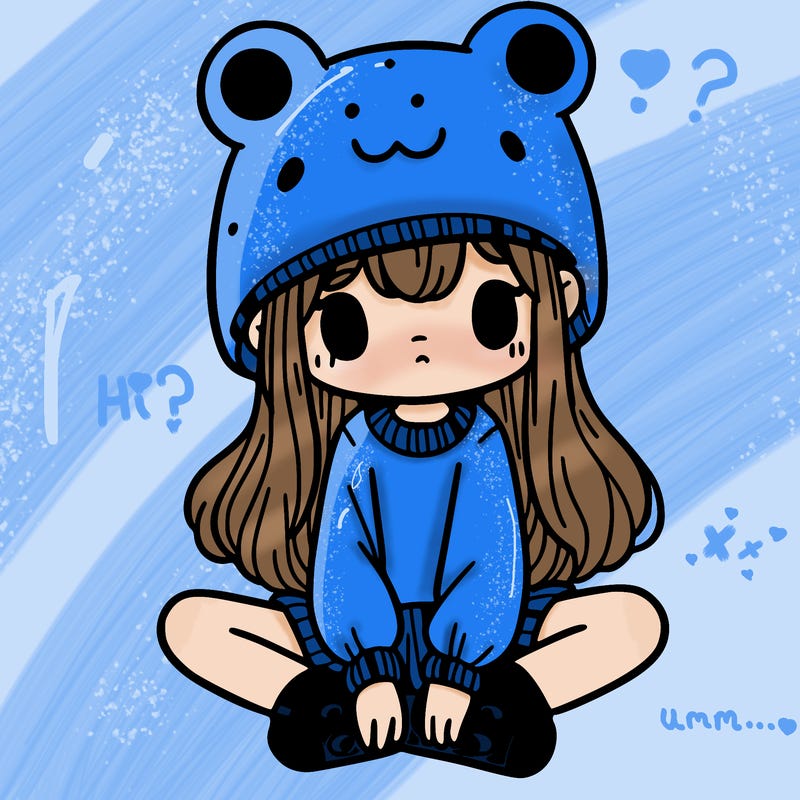 a girl wearing a frog hat and some frog socks