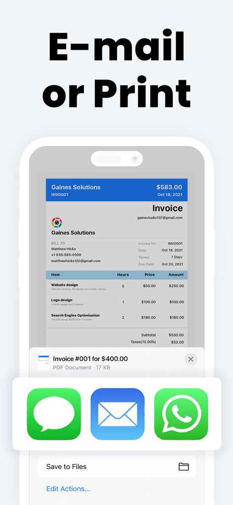 Invoice Maker: Easy & Freebie - Business App | MWM