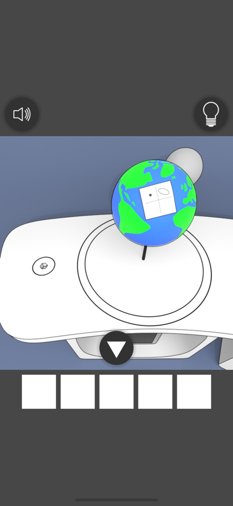 Space Museum Escape - A minimalist puzzle screen from Space Museum Escape featuring a globe with a grid diagram