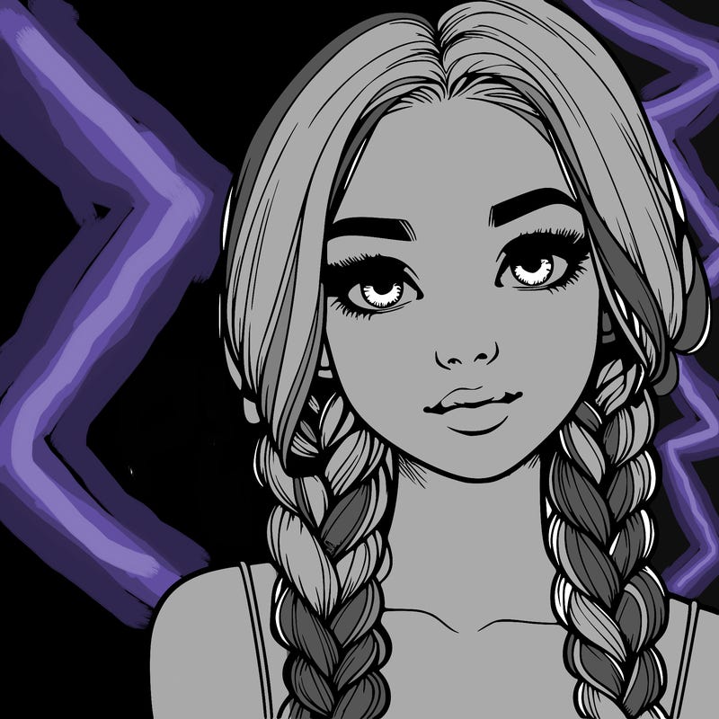 realistic girl with braids