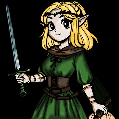 elf girl with a sword