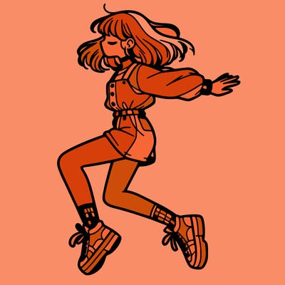 aesthetic girl jumping