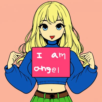 girl holding a blank sign in a long sleeve crop top