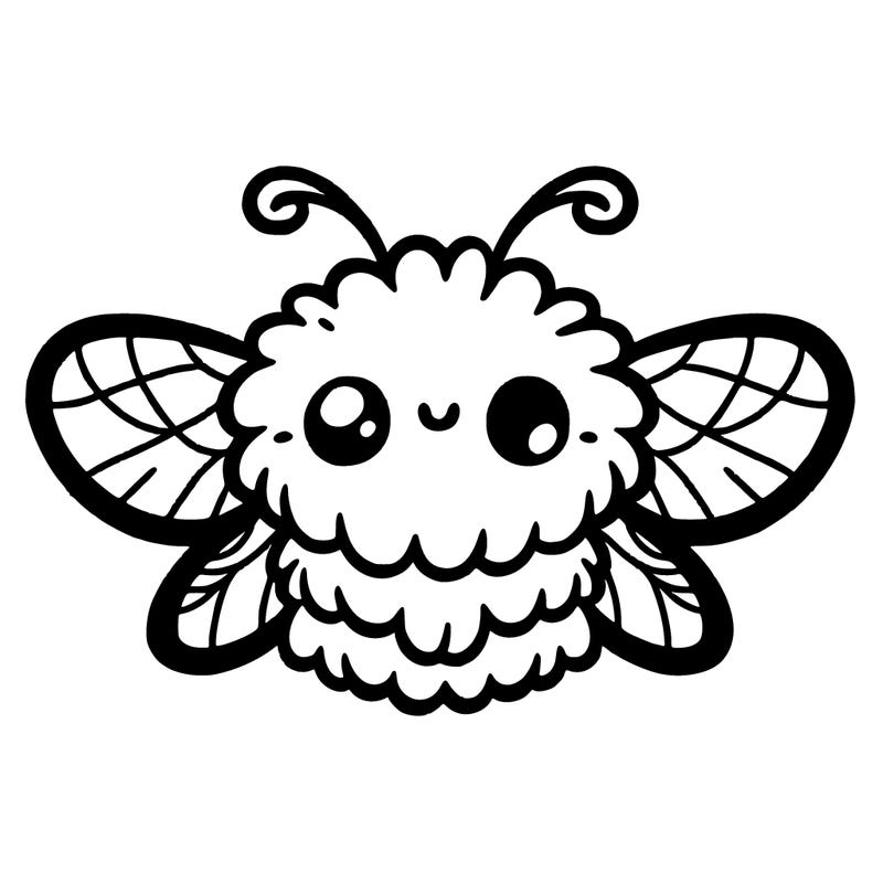 cute fluffy simple moth