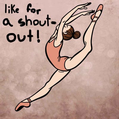 gymnast doing a leap in a leotard with a bent back leg