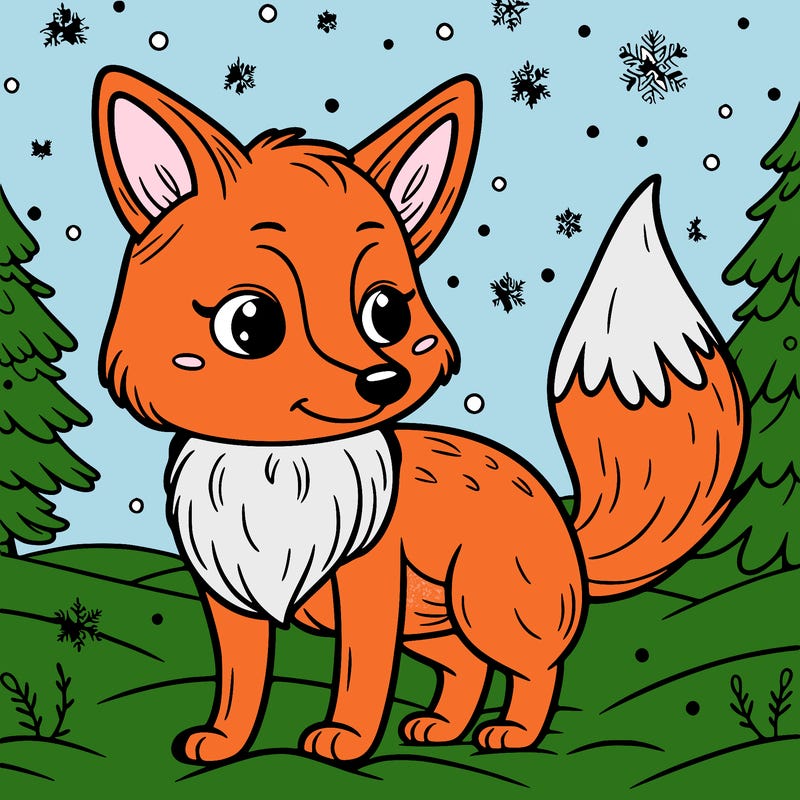 a fox in the snow