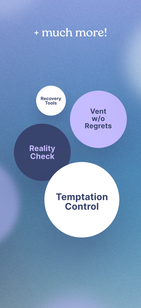 A visual summary of the No Contact Tracker Pro app features including temptation control reality check and recovery tools