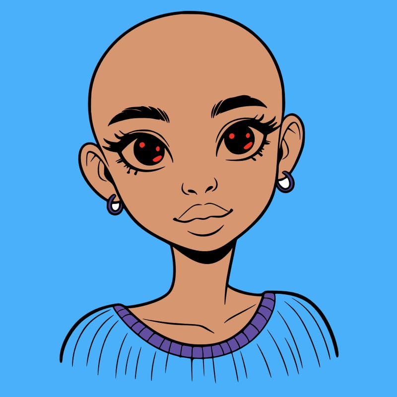 bald black girl