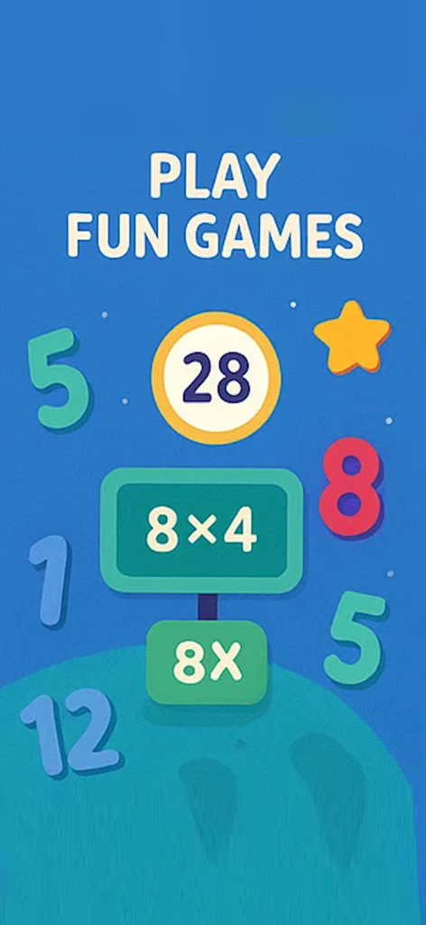 Times Tables - Test and Learn - Una pantalla de juego divertida de multiplicación de la aplicación educativa Tablas de Multiplicar