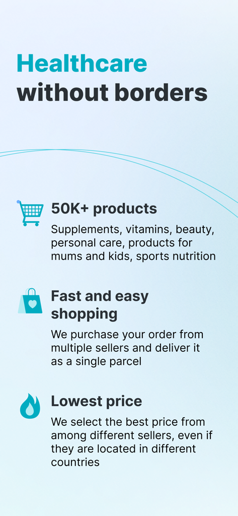 Liki24 — health and beauty - Liki24 app screen showcasing over 50k products and price comparison features for health and beauty items