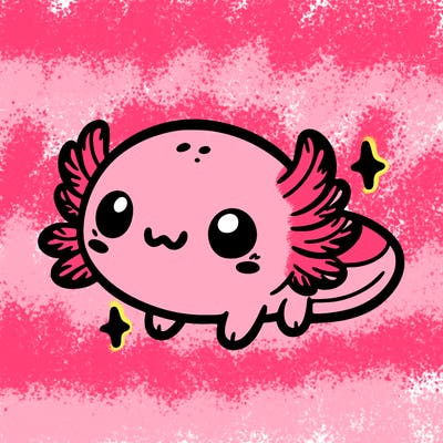 cute easy baby axolotl