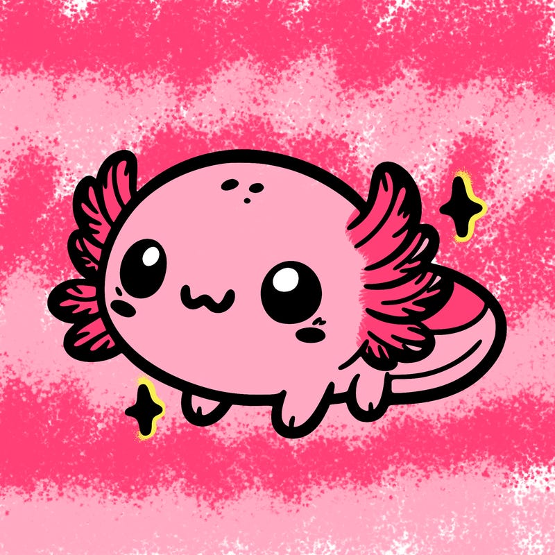 cute easy baby axolotl